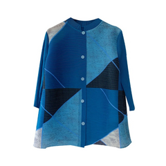 Geometric Knitted Button Jacket