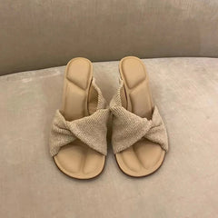 Retro Bow Knot Stiletto Sandals