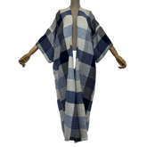 Elegant Plaid Fringed Trim Winter Cardigan - WINI