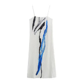 Printed Pleated Camisole Dress