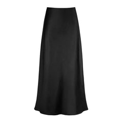 Solid Satin A-Line Skirt