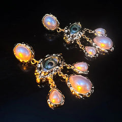 Vintage Eye Pearl Drop Earrings