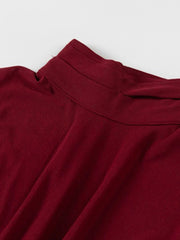 Turtleneck Waist Wrap Batwing Sleeve Maxi Dress