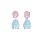 Color Block Ice Cracked Water Drop Earrings