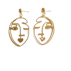 Wink Face Hollow Earrings