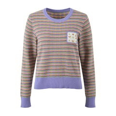 Striped Round Neck Casual Knitted Sweater
