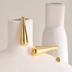 Stainless Steel Waterdrop Gold Plated Earrings