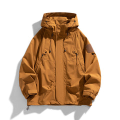 Solid Hooded Windbreaker Jacket