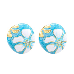 Pre Order: Bohemian Flower Dripping Oil Enamel Earrings