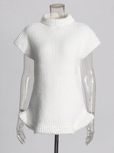 Elegant Turtleneck Sleeveless Knitted Top