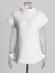 Elegant Turtleneck Sleeveless Knitted Top