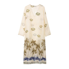 Floral V-Neck Long Sleeved Dress