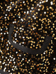 Round Neck Long Sleeved Sequined Short Jacket