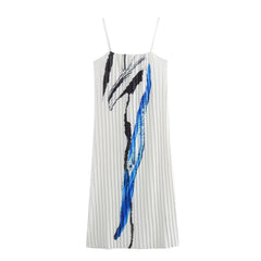 Printed Pleated Camisole Dress