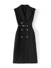 Solid Luxury Waist A-Line Midi Dress