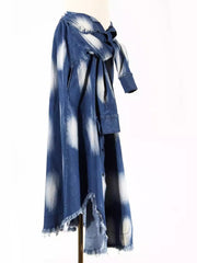 Tie Dye Irregular Tie Waist Loose Skirt