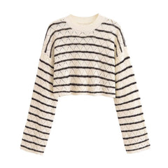 Striped Crochet Top + Pants Set