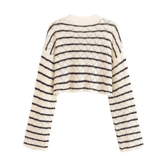 Striped Crochet Top + Pants Set