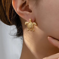 Gold Sea Turtle Earrings