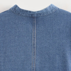 Solid Zip Up Short Denim Top