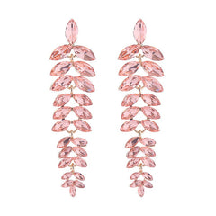 Multi-Layered Diamond Leaf Flower Earrings