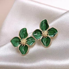 Glazed 3D Flower Earrings