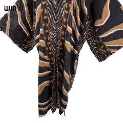 Elegant Leopard Print Long Cardigan - WINI