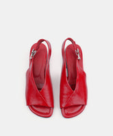 Chic Red Faux Leather Splicing Chunky Sandals Peep Toe