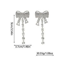 Pre Order: Bow Tassel Diamond Earrings
