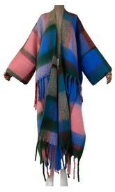 Chic Plaid Tassel Cardigan - WINI