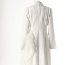 Pre Order: Asymmetrical Spliced Mesh Suit Dress