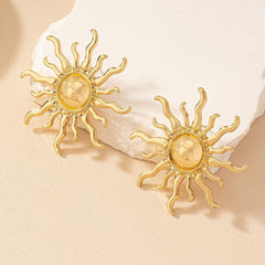 Retro Exaggerated Sun Earrings