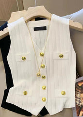 V-Neck Slim Fit Sleeveless Knitted Vest