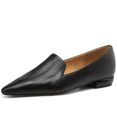 Vintage Genuine Leather Low Heels Shoes