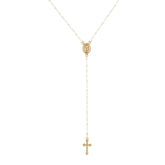 Cross Pendant Chain Rosary Necklace