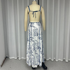 Vintage Hollowed Out Print Dress