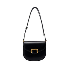 Retro Smooth Surface Buckle Saddle Bag