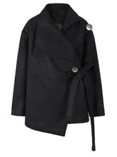 Pre Order: Black Loose Fit Irregular Coat