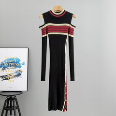 Slim Waist Tight Fitting Off Shoulder Dress