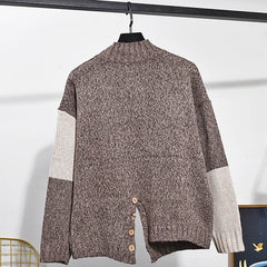 Two-Tone Slit Sweater+Pants Knitted Set