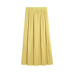 Classic Solid Pleated  A-Line Skirt