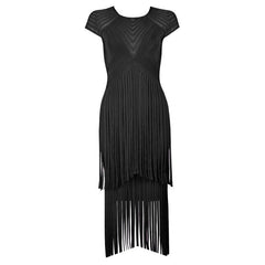 Pre Order: Backless Fringe Bandage Dress