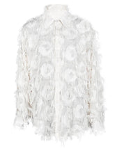 White Tassels Long Sleeve Round-Neck Top