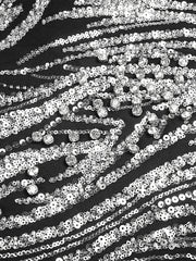 Silver Sequins 3D Strapless Feather Dress