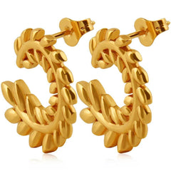Pinnate C-Shape Earrings