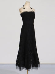 Elegant Ruffle-Edge Zipper Dress