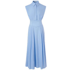 Pre Order: Blue Polo Collar Dress