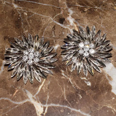 Rhinestone Sunshine Flower Big Stud Earrings