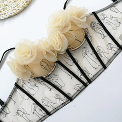 Mesh Embroidery Corset