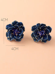 Exaggerated Resin Flower Bohemian Retro Earrings